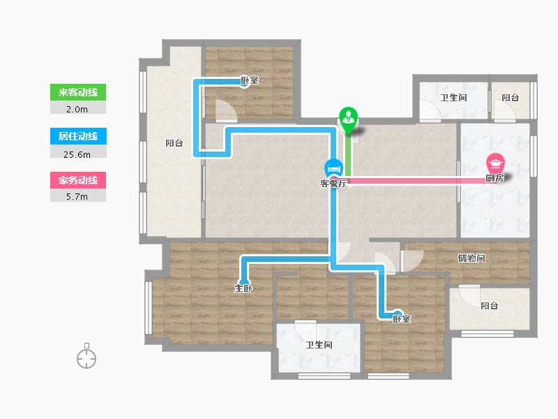 重庆-重庆市-万科御澜道-123.00-户型库-动静线