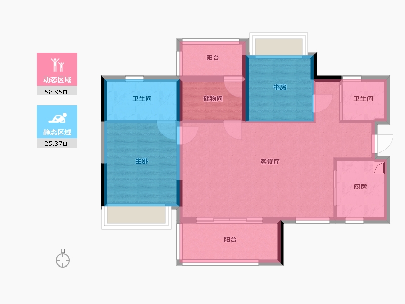 四川省-自贡市-华侨城碧桂园.凤凰城-78.00-户型库-动静分区