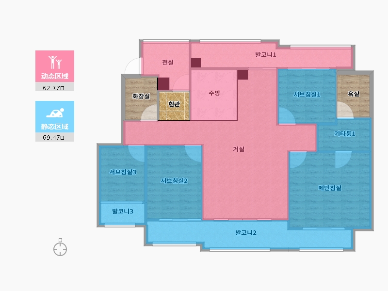 경기도-수원시 영통구-늘푸른벽산-132.40-户型库-动静分区