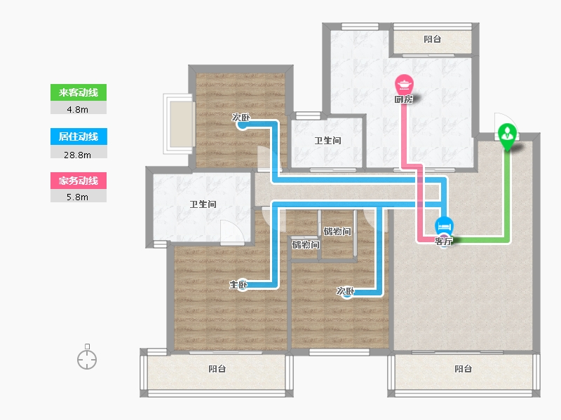 上海-上海市-奥林匹克花园-147.00-户型库-动静线