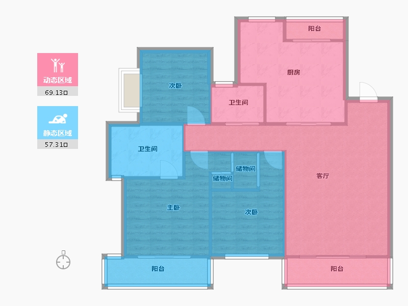 上海-上海市-奥林匹克花园-147.00-户型库-动静分区