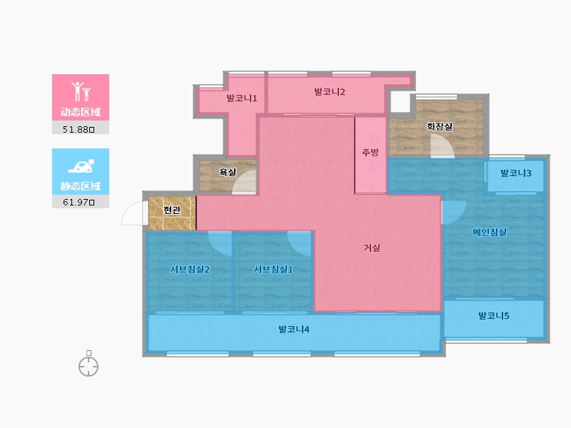 경기도-용인시 기흥구-흥덕마을8단지한국아델리움-117.02-户型库-动静分区