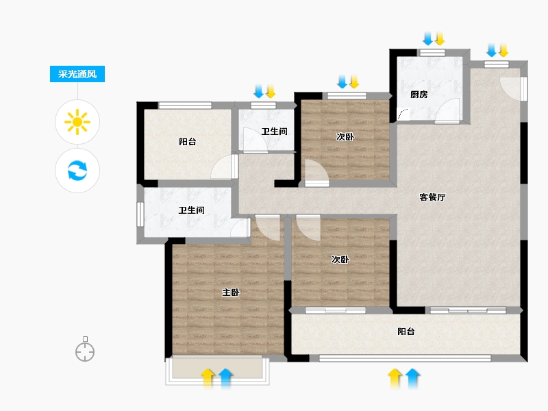 江苏省-常州市-港悦府-115.00-户型库-采光通风