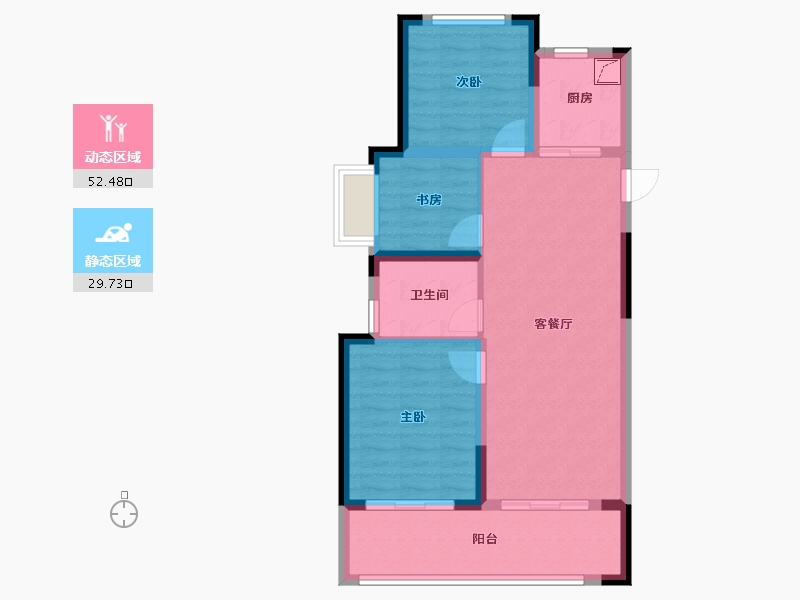 安徽省-阜阳市-融创城-86.00-户型库-动静分区