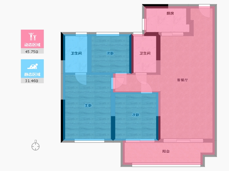 福建省-泉州市-隆恩悦庭-68.37-户型库-动静分区