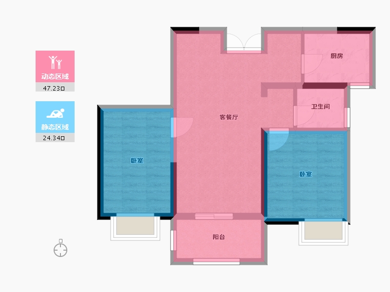 江苏省-南京市-滨江雅园-69.90-户型库-动静分区