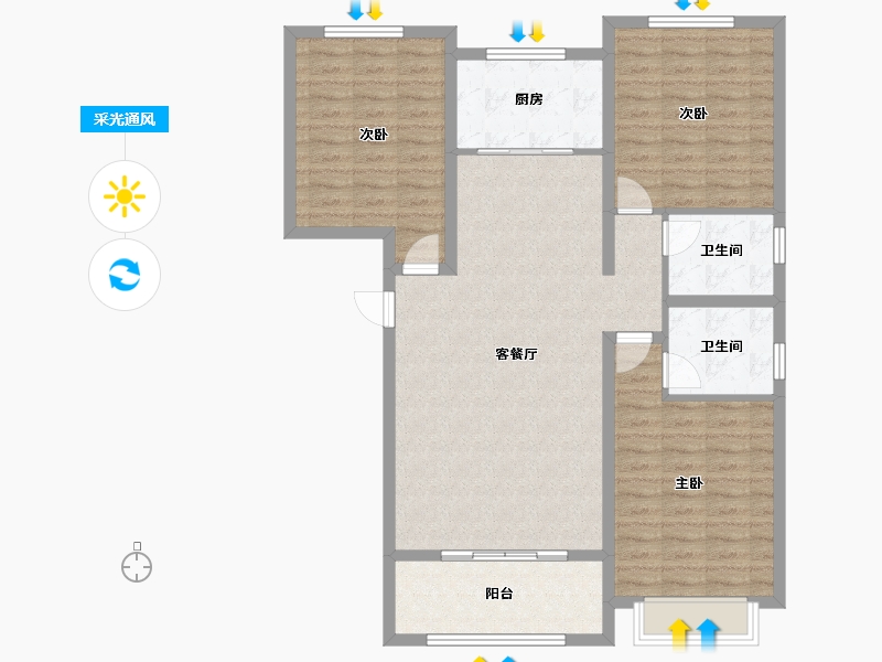 河北省-衡水市-上东区-108.00-户型库-采光通风