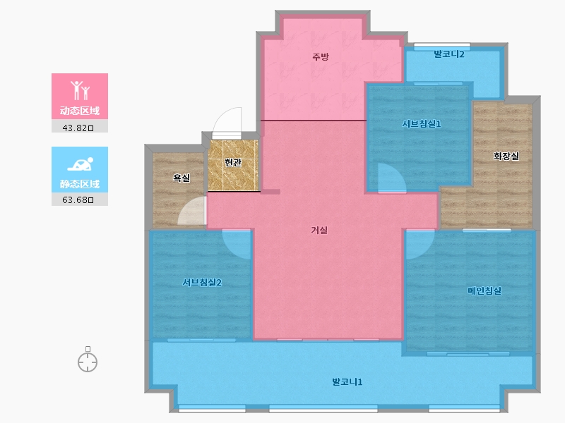 경기도-수원시 권선구-서수원자이-115.06-户型库-动静分区