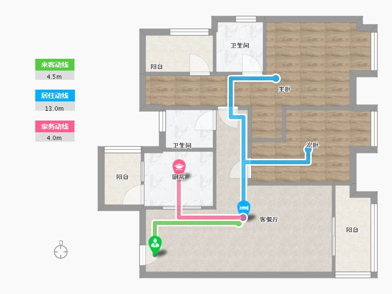 重庆-重庆市-长嘉汇-4期-75.00-户型库-动静线