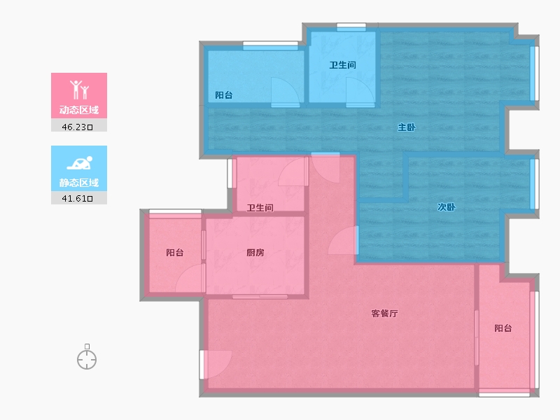 重庆-重庆市-长嘉汇-4期-75.00-户型库-动静分区