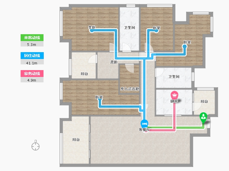 重庆-重庆市-长嘉汇-4期-154.00-户型库-动静线