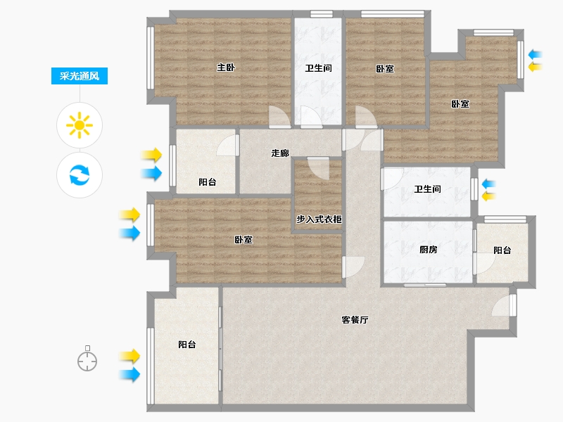 重庆-重庆市-长嘉汇-4期-154.00-户型库-采光通风