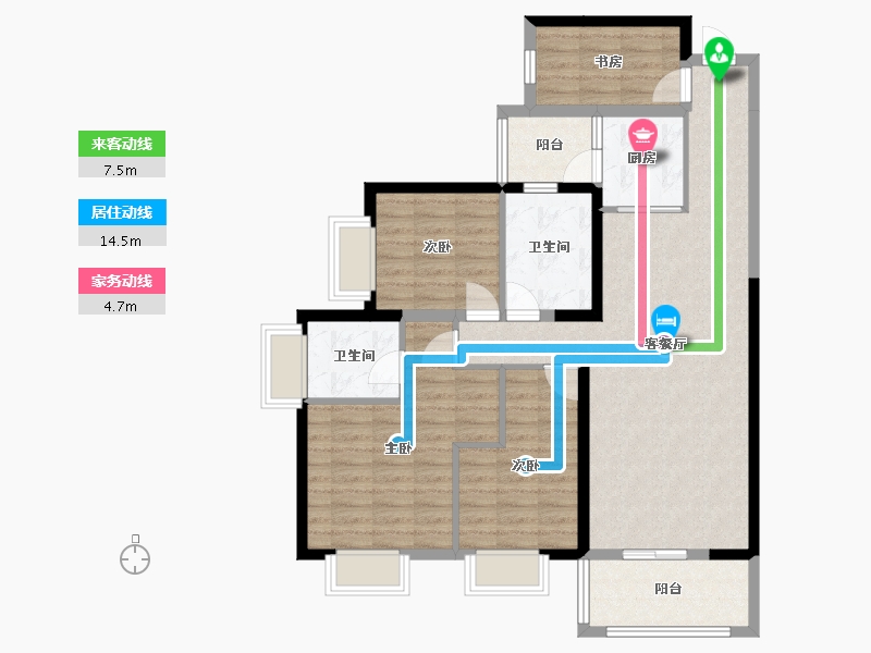 云南省-昆明市-润城五期-120.00-户型库-动静线