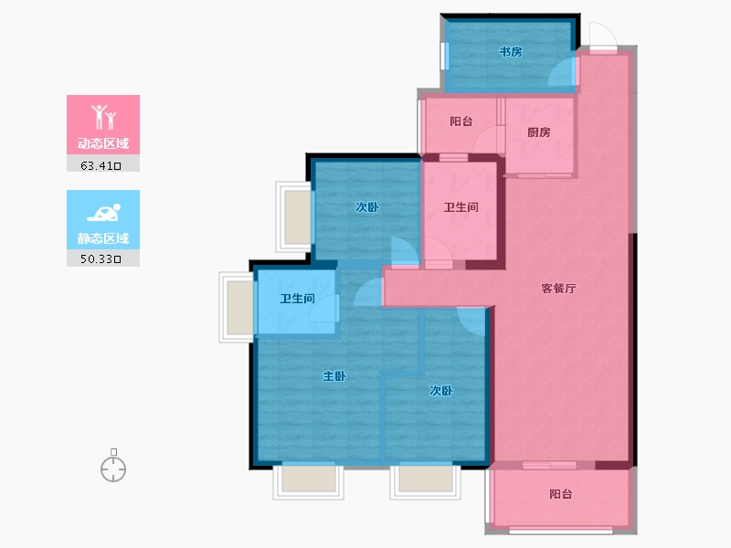 云南省-昆明市-润城五期-120.00-户型库-动静分区