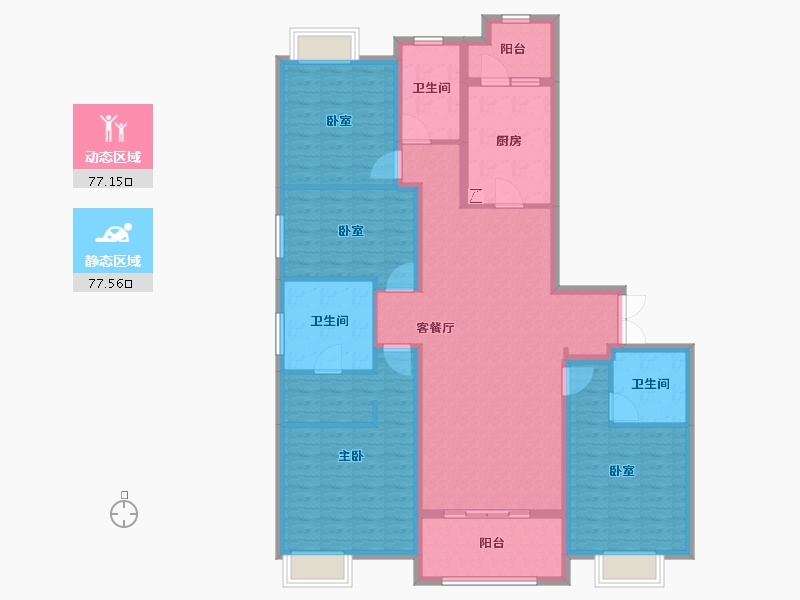 上海-上海市-中粮瑞虹·海景壹号-139.00-户型库-动静分区