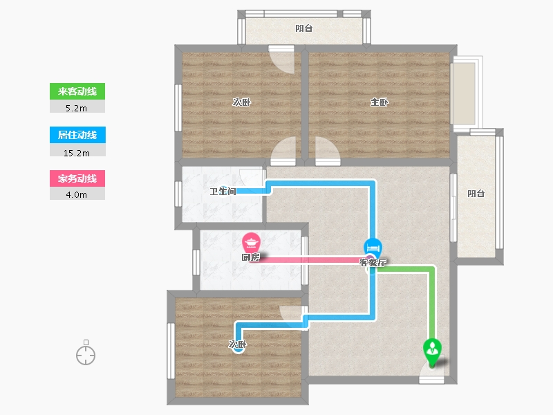 安徽省-六安市-楚都二期-105.00-户型库-动静线