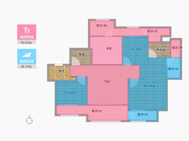 경기도-수원시 권선구-서수원레이크푸르지오2단지-107.95-户型库-动静分区