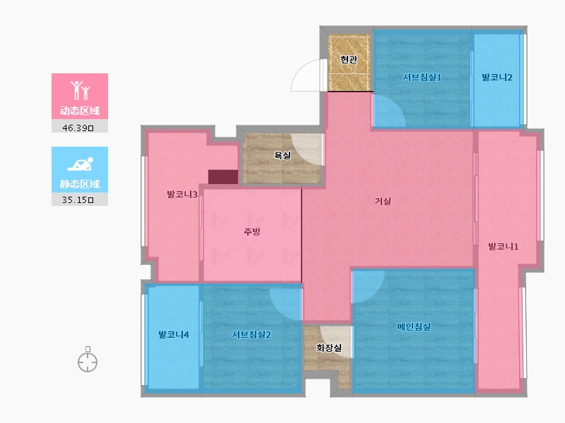 경기도-수원시 영통구-동수원쌍용스윗닷홈3차-81.87-户型库-动静分区