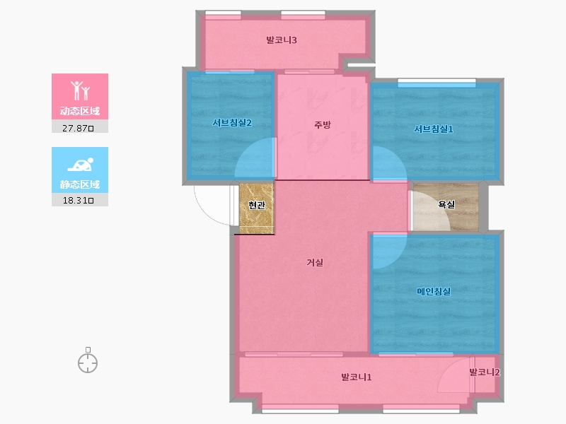 경기도-성남시 분당구-샛별삼부-44.56-户型库-动静分区