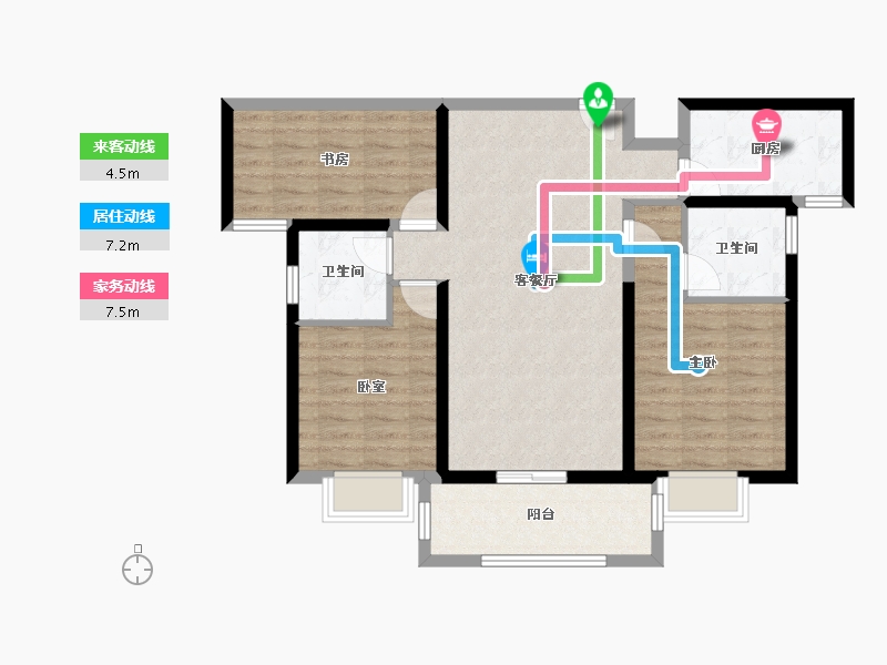 湖北省-宜昌市-中建之星-120.00-户型库-动静线