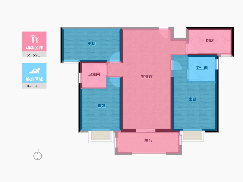 湖北省-宜昌市-中建之星-120.00-户型库-动静分区