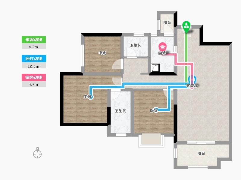 四川省-成都市-城市绿洲B区-94.00-户型库-动静线