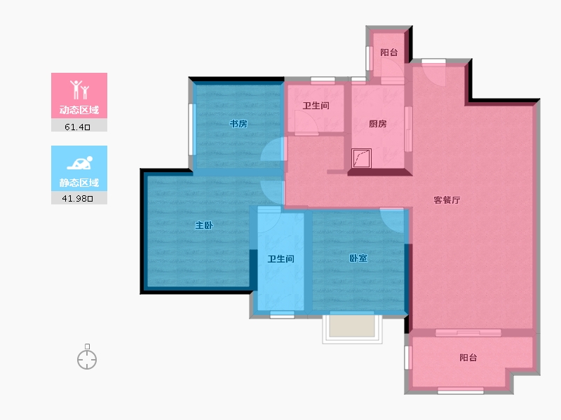 四川省-成都市-城市绿洲B区-94.00-户型库-动静分区