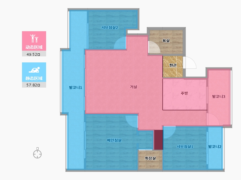 경기도-수원시 팔달구-신성미소지움-108.39-户型库-动静分区