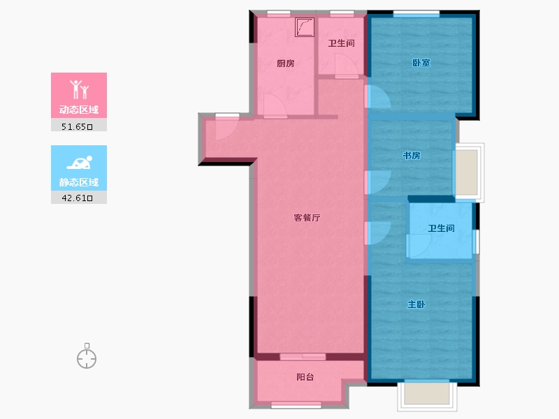 安徽省-滁州市-香江黄金时代-84.00-户型库-动静分区