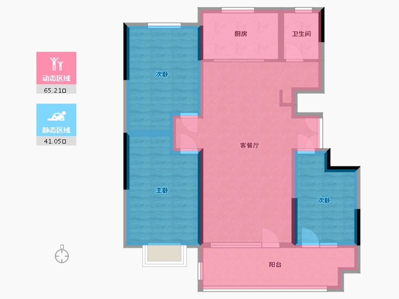 山东省-淄博市-中房翡翠怡景-102.33-户型库-动静分区