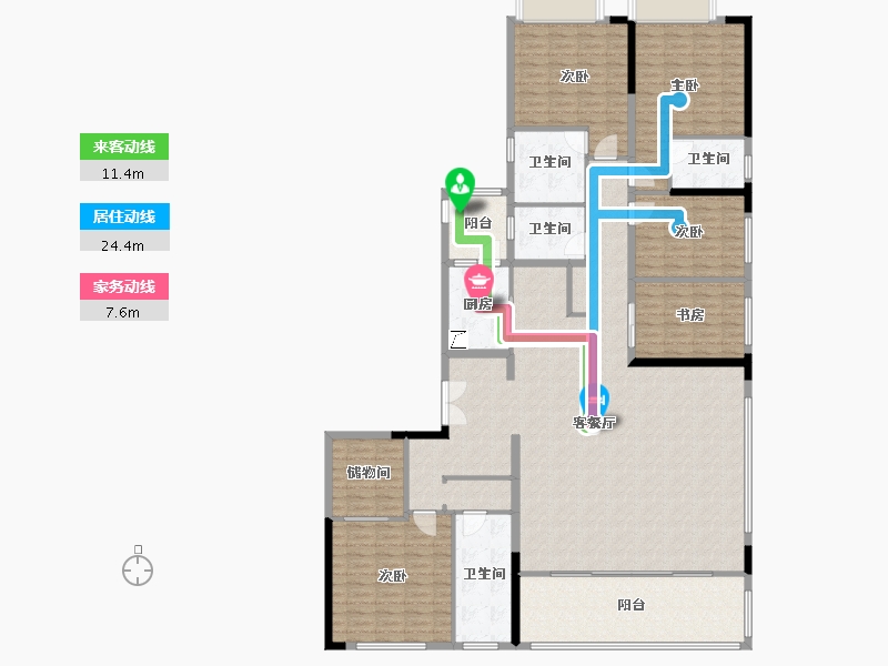 重庆-重庆市-香港置地公园大道-180.00-户型库-动静线