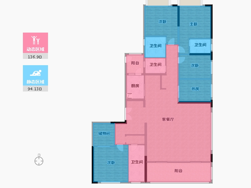 重庆-重庆市-香港置地公园大道-180.00-户型库-动静分区