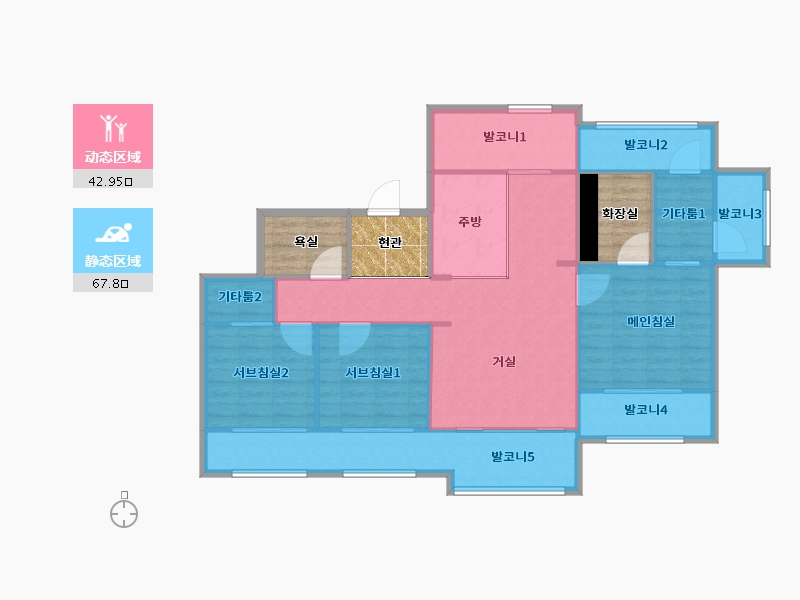 경기도-용인시 기흥구-흥덕마을6단지자연앤스위첸-113.66-户型库-动静分区