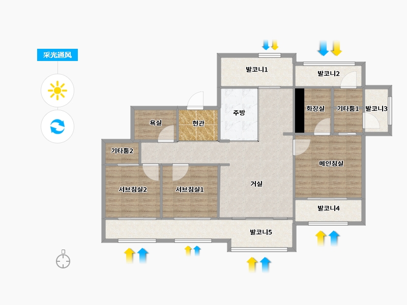 경기도-용인시 기흥구-흥덕마을6단지자연앤스위첸-113.66-户型库-采光通风