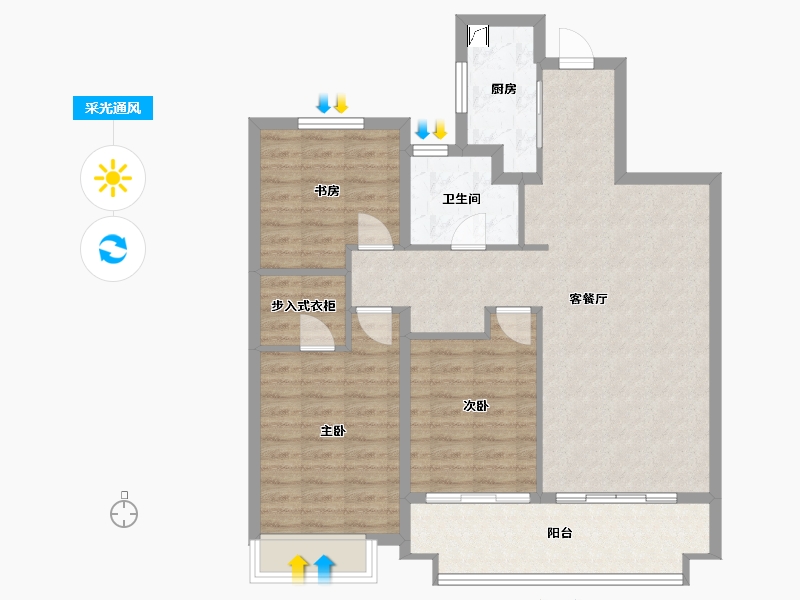 河南省-商丘市-华锦院子-94.00-户型库-采光通风