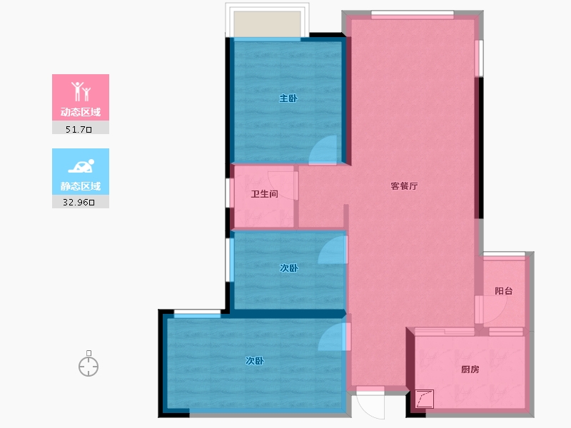 湖南省-长沙市-长房明宸府-79.00-户型库-动静分区