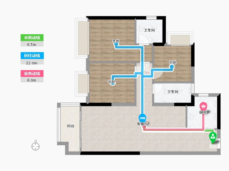 广东省-中山市-美的悦府·悦美嘉园-87.00-户型库-动静线