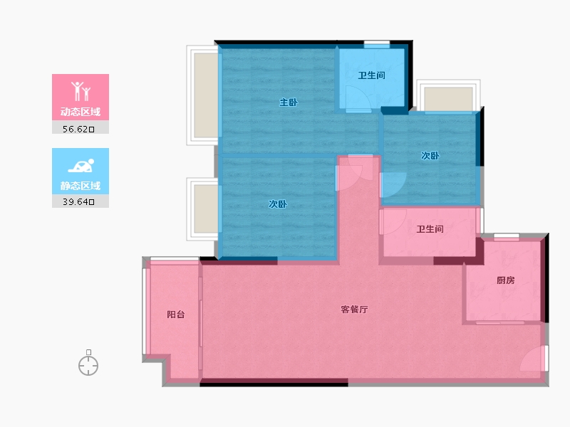 广东省-中山市-美的悦府·悦美嘉园-87.00-户型库-动静分区