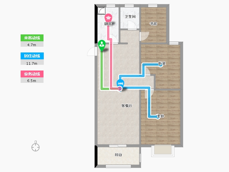 安徽省-阜阳市-蓝山国际-84.00-户型库-动静线