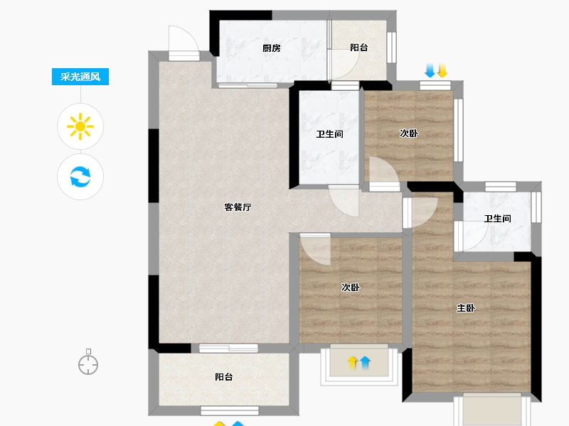 四川省-内江市-邦泰·大悦府 -99.00-户型库-采光通风