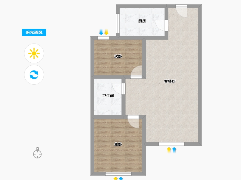 内蒙古自治区-赤峰市-皇家丽景-67.00-户型库-采光通风