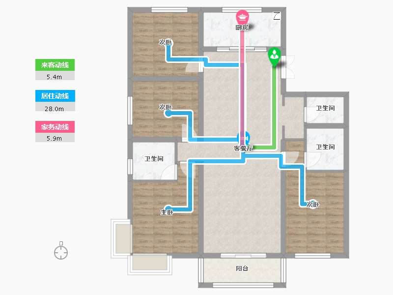 甘肃省-兰州市-时代星空-140.00-户型库-动静线