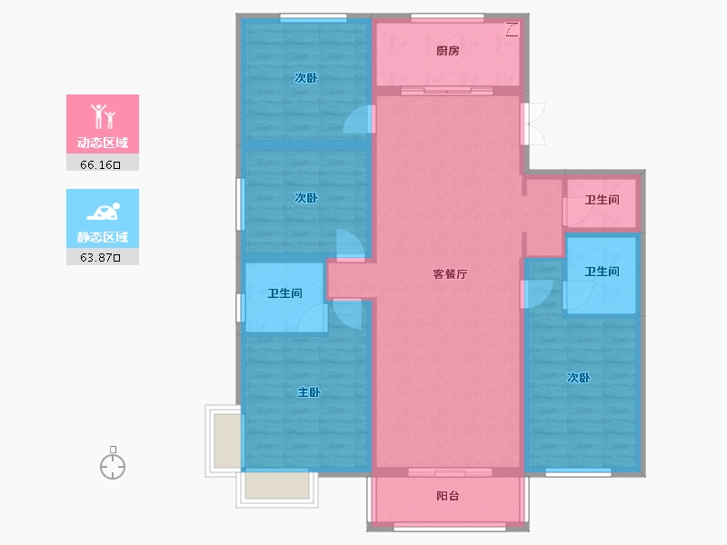 甘肃省-兰州市-时代星空-140.00-户型库-动静分区