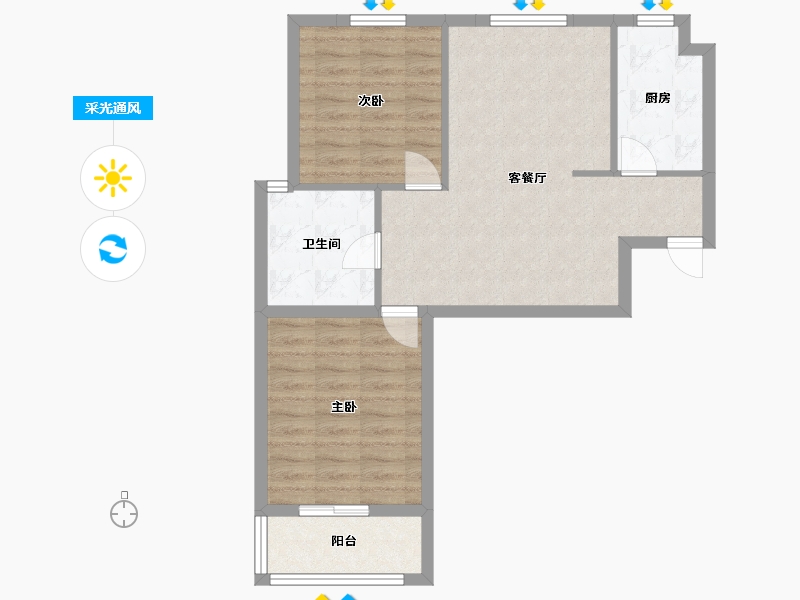 甘肃省-兰州市-东兴佳苑-67.25-户型库-采光通风