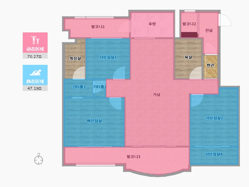 경기도-용인시 기흥구-삼거마을삼성래미안1차-120.16-户型库-动静分区