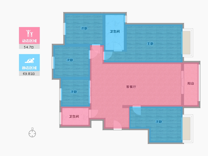 陕西省-渭南市-隆基泰和紫金府-111.00-户型库-动静分区