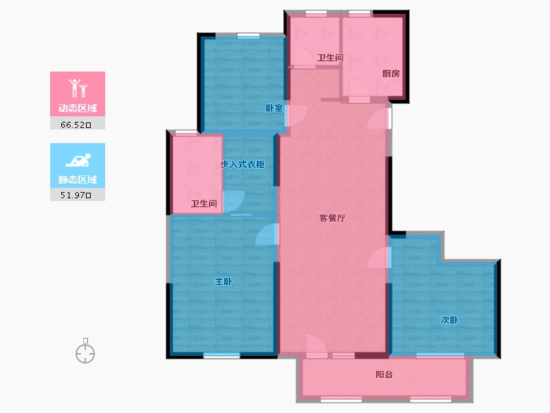 山东省-济宁市-金色兰庭·香堤-106.00-户型库-动静分区