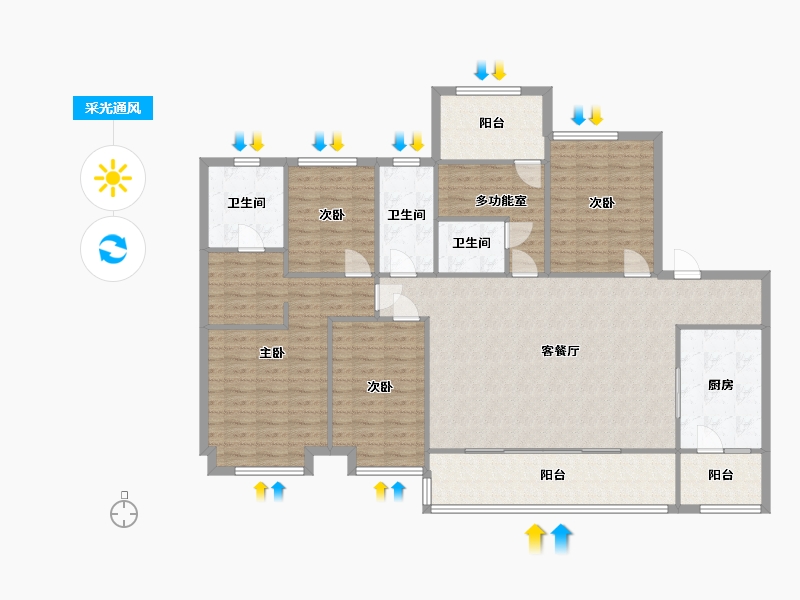 重庆-重庆市-江山-144.00-户型库-采光通风