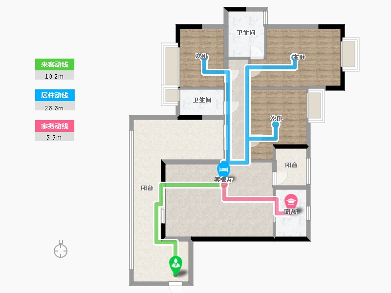 广东省-珠海市-岭南世家荣景园-101.00-户型库-动静线