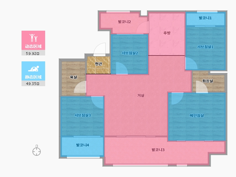 경기도-포천시-극동의푸른별2단지-111.82-户型库-动静分区